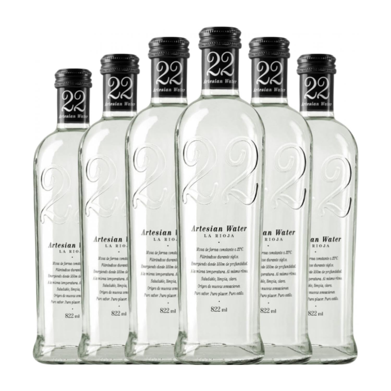 22 Artesian Water - botellas vidrio premium 822ml